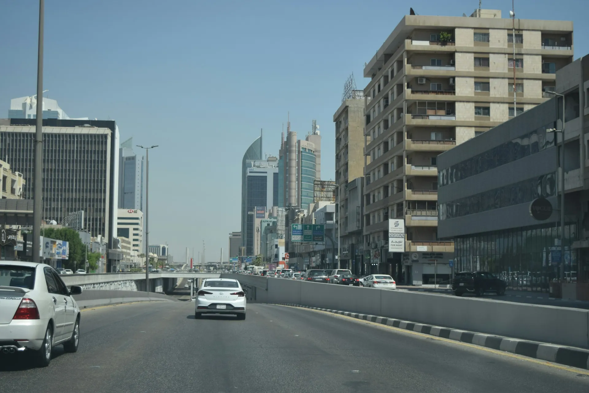 Street and office towers in Al Khobar, Saudi Arabia