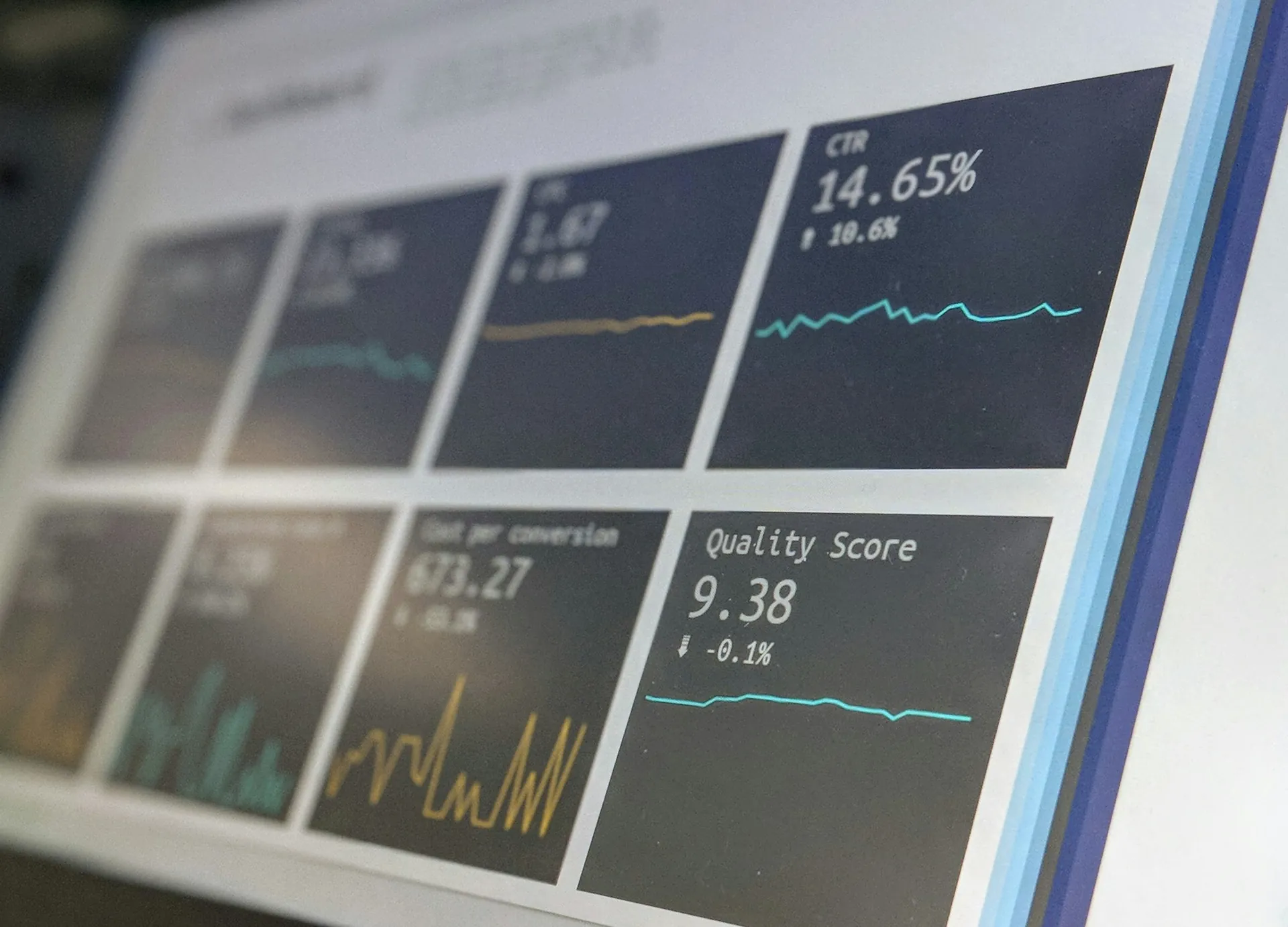 Monitoring screen showing live trends and key indicators
